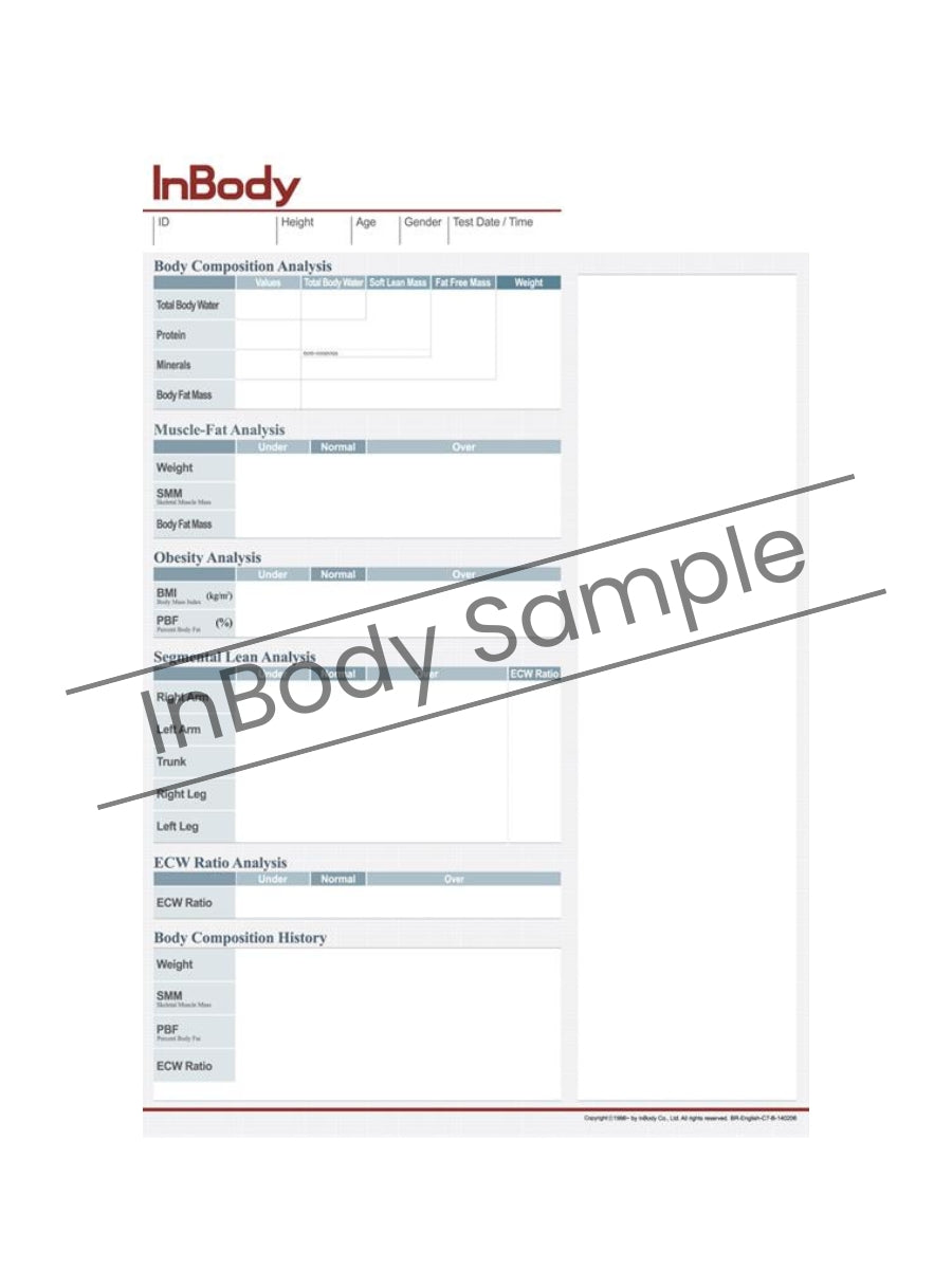 Result Sheet InBody770/ 770S, InBody970/ 970S