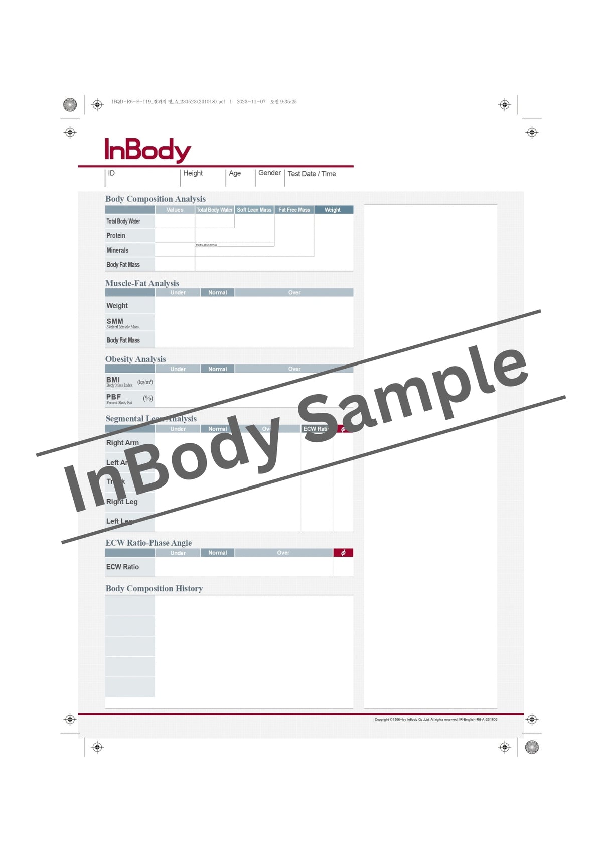 Result Sheet InBody580