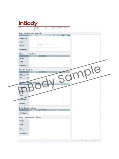 Result Sheet InBody770/ 770S, InBody970/ 970S