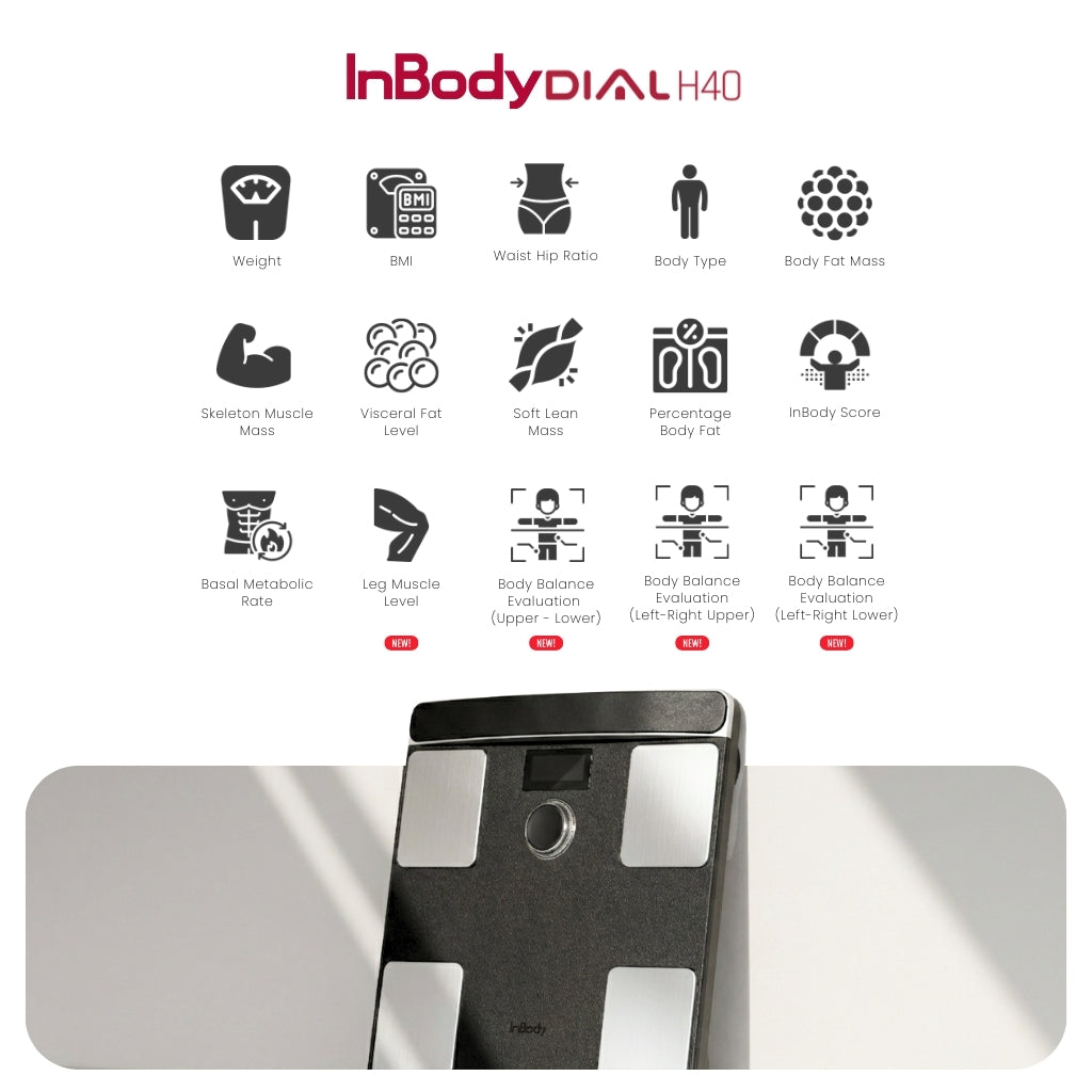 InBodyDial H40 | Smart Body Composition Scale, Digital Weight, Body Fat, BMI, Leg Muscle